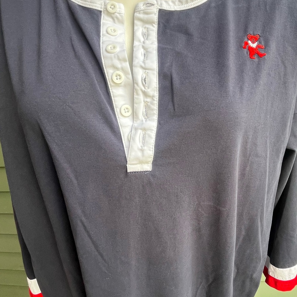 Cute Vavy and Red Women's Teddy Bear Sleep Shirt - Picture 3 of 8